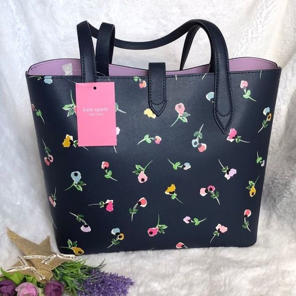 Kate Spade Kaci wildflower ditsy tote  blue multi - Picture 3 of 5